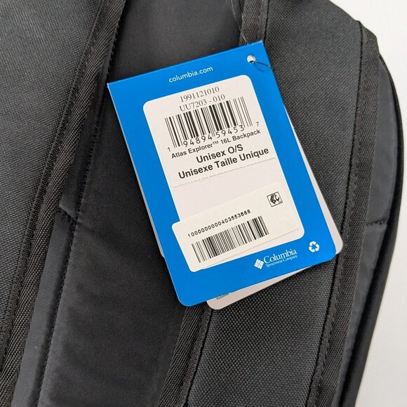 Columbia Atlas Explorer 16L Backpack Unisex Black Hiking Day Pack NWT - Picture 6 of 8